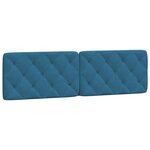 vidaXL Coussin de tête de lit bleu 180 cm velours