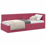 vidaXL Cadre de lit d'angle Bordeaux 80 cm x 200 cm tissu