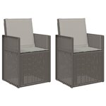vidaXL Chaises de jardin salle à manger 2 Pièces Gris clair PP