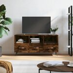 vidaXL Meuble TV chêne fumé 102x36x50 cm bois d'ingénierie