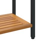 vidaXL Table d'extérieur Naturelle et Noire 35x110x75 cm en Bois Massif et Acier