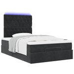 vidaXL Cadre de lit ottoman avec matelas noir 120x190 cm tissu