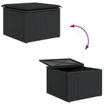 vidaXL Ensemble de canapé de jardin 8 pièces avec coussins Noir Poly Rattan Acacia