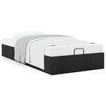 vidaXL Cadre de lit ottoman sans matelas noir 90x190 cm tissu