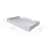 Tiroir de lit 120 x 160 avec sommier BUDDY - rose pastel