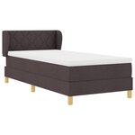 lit à ressort vidaXL avec matelas en marron foncé  100x200 cm  tissu