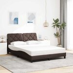 vidaXL Cadre de lit sans matelas marron foncé 120x200 cm tissu