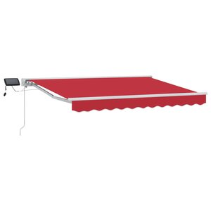 vidaXL Cadre de store manuel avec LEDs Rouge et Blanc 3 5 x 2 5 m