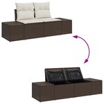 vidaXL Ensemble de Canapé de Jardin 10 Pièces avec Coussins Gris Rattan Poly
