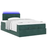 vidaXL Cadre de lit ottoman avec matelas vert foncé 120x200 cm velours