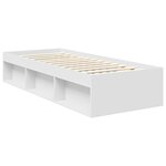 vidaXL Cadre de lit Blanc 75 x 190 cm Bois d'ingénierie