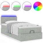 vidaXL Cadre de lit ottoman avec matelas gris clair 80x200 cm velours