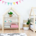 Lit cabane avec étagère 80 x 180 verni