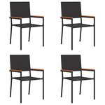 vidaXL Chaises empilables de jardin 4 Pièces Noir  Marron