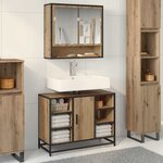 vidaXL Ensemble de mobilier de salle de bain 2 Pièces Chêne artisanal