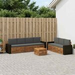 vidaXL Ensembles de canapés avec coussin 8 Pièces Bois d'Acacia Massif