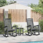 Ensemble de salon de jardin 3 pièces vidaXL Gris Clair HDPE