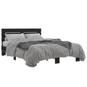 vidaXL Cadre de lit sans matelas noir 140x190 cm
