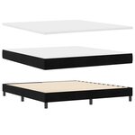 vidaXL Lit à ressorts avec matelas Noir 180 x 200 cm Velours
