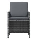 vidaXL Ensemble à manger de jardin coussins 17 Pièces Résine tressée Gris