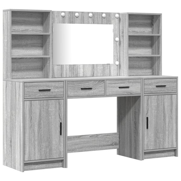 Ensemble coiffeuse 3 pièces vidaXL - Bois d'ingénierie gris sonoma