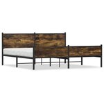 vidaXL Cadre de lit en métal sans matelas chêne fumé 193x203 cm