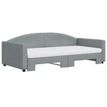 vidaXL Lit de jour avec gigogne et matelas gris clair 100x200 cm tissu