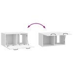 vidaXL Meuble TV mural Montage mural Blanc brillant 59 5 x 31 x 30 cm