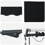 vidaXL Auvent Rétractable Automatique avec LED Noir 400x300 cm