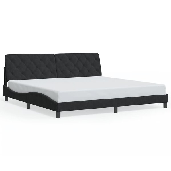 vidaXL Cadre de lit sans matelas noir 200x200 cm velours