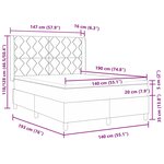 Lit de mariage vidaXL avec matelas et LED Marron Foncé 140x190 cm Tissu