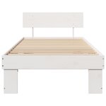 vidaXL Cadre de lit Blanc 75 x 190 cm Bois massif en pin