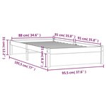 vidaXL Cadre de lit sans matelas bois massif 90x190 cm
