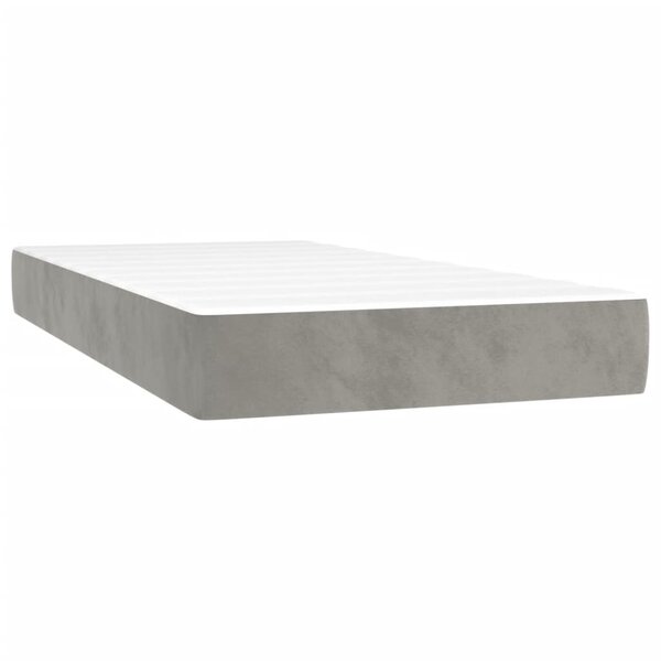 vidaXL Matelas de lit à ressorts ensachés Gris clair 90x200x20 cm