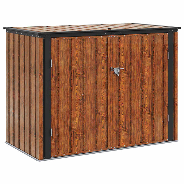 vidaXL Boîte de Rangement de Jardin Marron 151 5 x 82 x 110 5 cm Acier