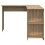 vidaXL Bureau d'angle avec rangement avec étagère chêne artisanal