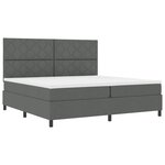 vidaXL Lit à ressorts avec matelas Gris foncé 200 x 200 cm tissu