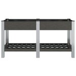 vidaXL Lit surélevé de jardin avec étagère Gris 175x50x75 cm WPC