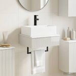 vidaXL Basin de lavage mural Blanc brillant 40 x 41 x 39 cm