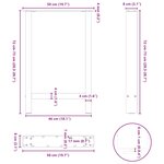vidaXL Pieds de table à manger Anthracite 2 pièces 50 x (72-73) cm Acier
