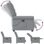vidaXL Fauteuil de massage inclinable Gris clair Tissu