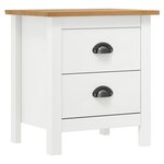 vidaXL Tables de chevet Hill 2 Pièces Blanc 46x35x49 5 cm Bois pin solide