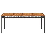 vidaXL Table de jardin noir 180x90x75 cm résine tressée et bois acacia