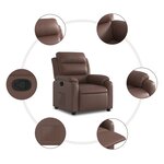 vidaXL Fauteuil inclinable Marron Similicuir