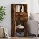 vidaXL Buffet haut chêne fumé 50x42 5x124 cm bois d'ingénierie