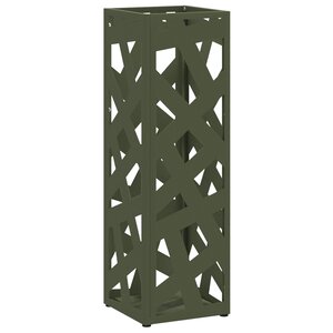 vidaXL Porte-parapluie Vert olive Métal Standard