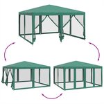 vidaXL Tente de fête avec 8 parois latérales en maille vert 4x4 m PEHD