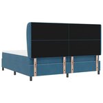 vidaXL Lit à ressorts avec matelas Bleu foncé 200 x 200 cm Velours