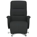 vidaXL Fauteuil inclinable avec repose-pieds noir tissu