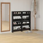 vidaXL Armoires à chaussures murales 4 Pièces noir brillant 60x18x60 cm